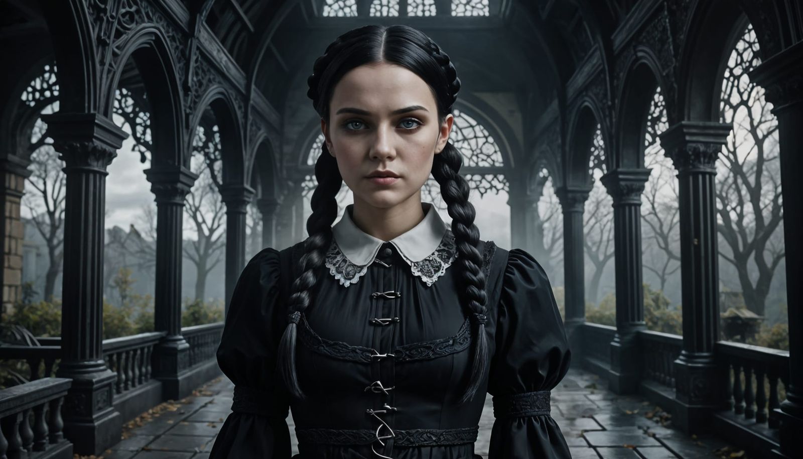 Ethereal Gothic Princess in a Dark, Whimsical World