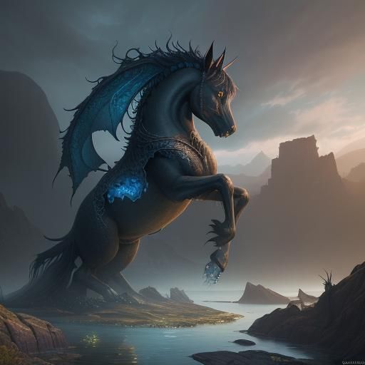 Fantastical Kelpie in Detailed Matte Painting