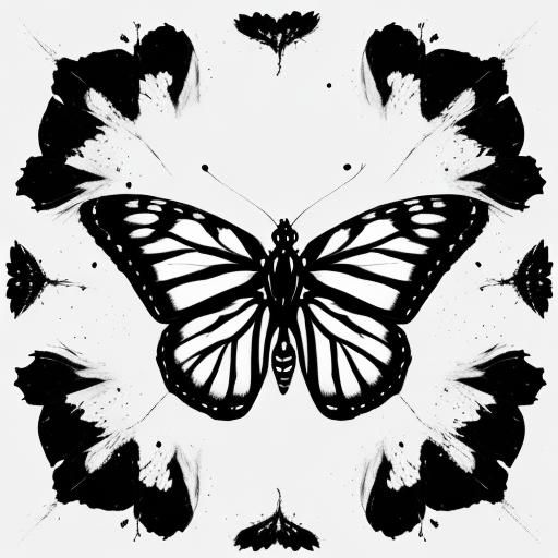 Ink-splatter butterfly