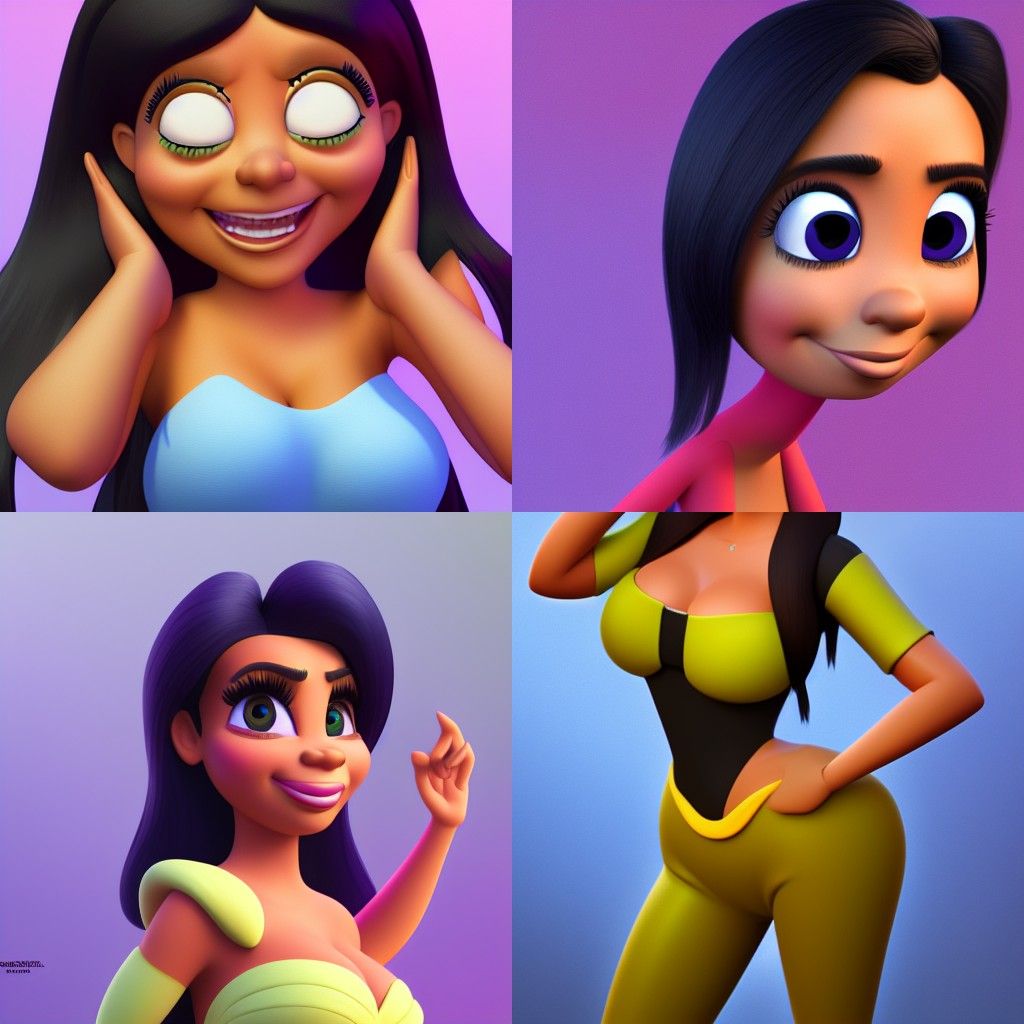 Kim Kardashian as 3D Pixar Character