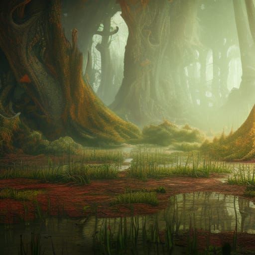 Fantastical Memory Swamp Concept Art