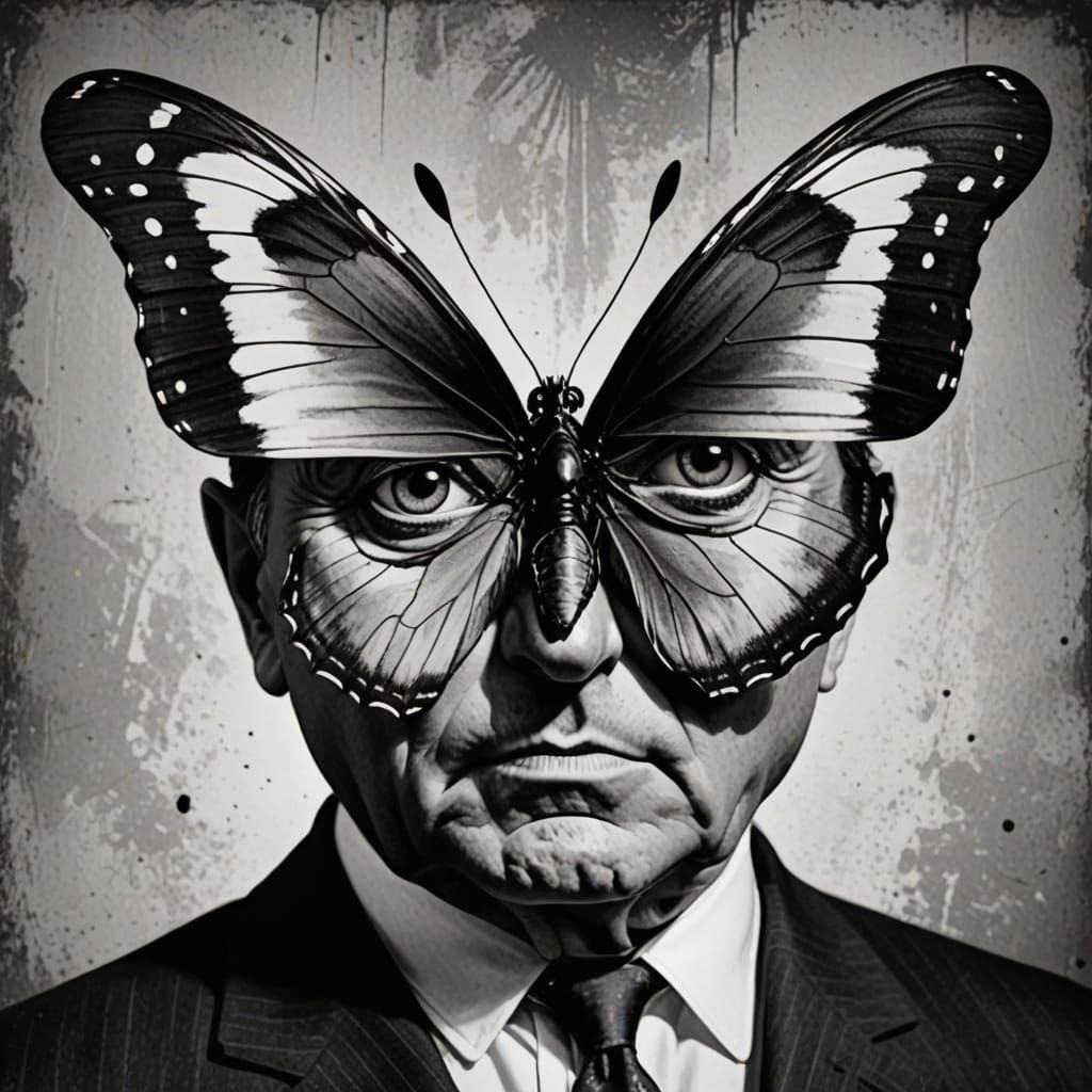 Confused Butterfly in Hitchcock Style