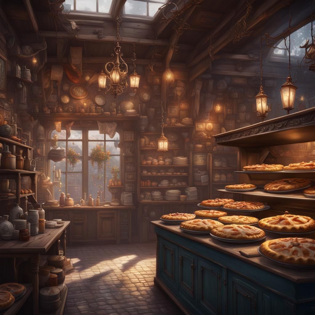 Fantastical Pie Shop Concept Art in Deep Color