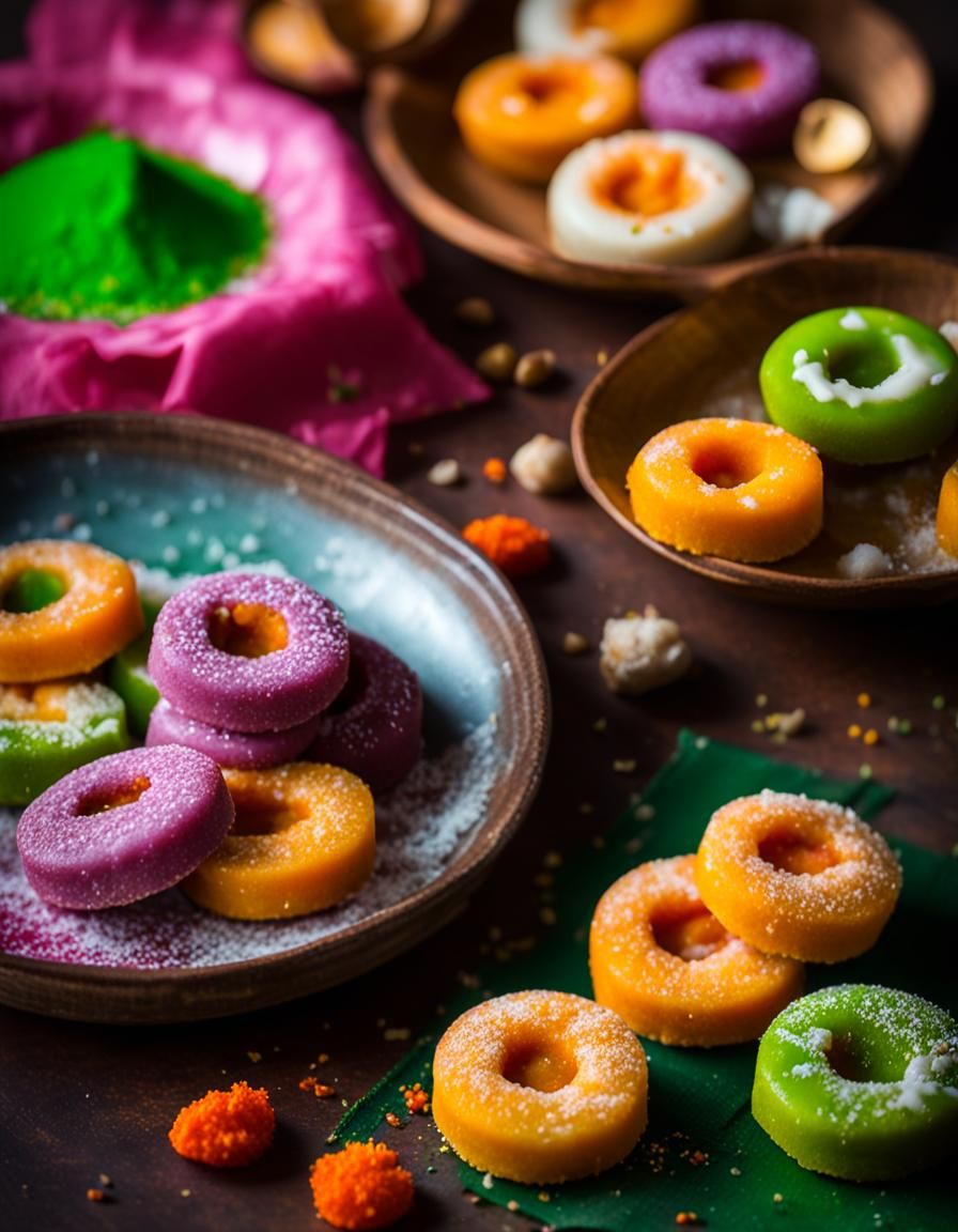 Indian Peda at Holi Festival: Food Photography