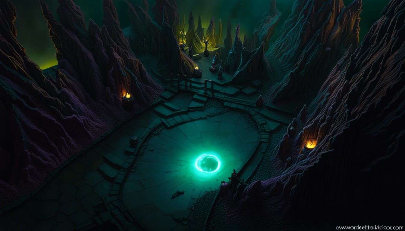 Illuminating Ley Line in the Deadlands at Midnight