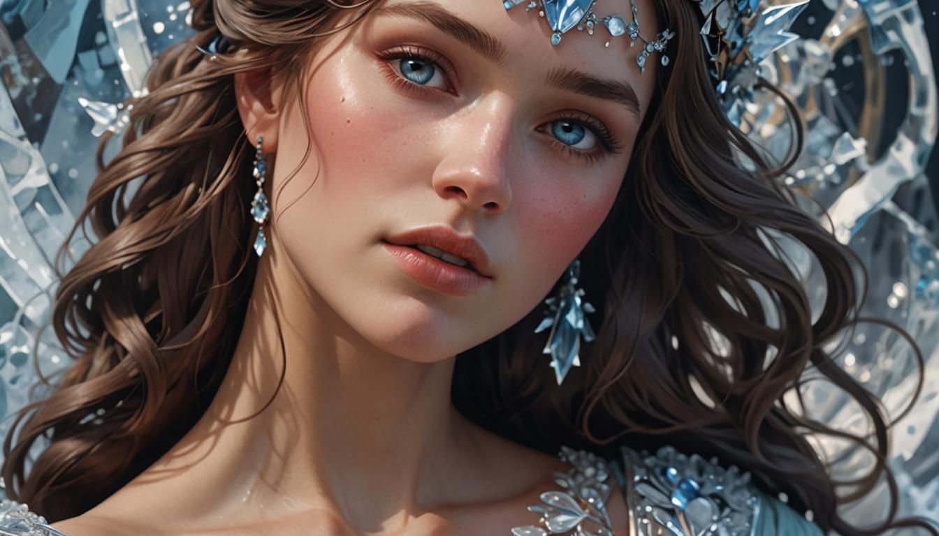Ice Princess Portrait in Art Nouveau Style