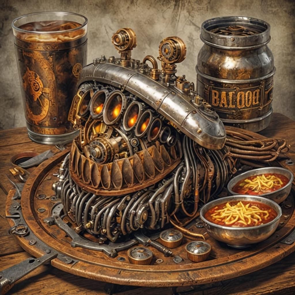 Steampunk Engine Creates a Strange Meal