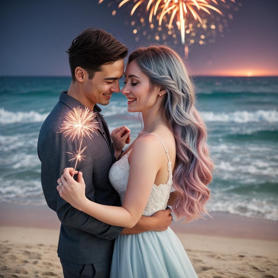 Romantic New Year's Eve Beach Celebration