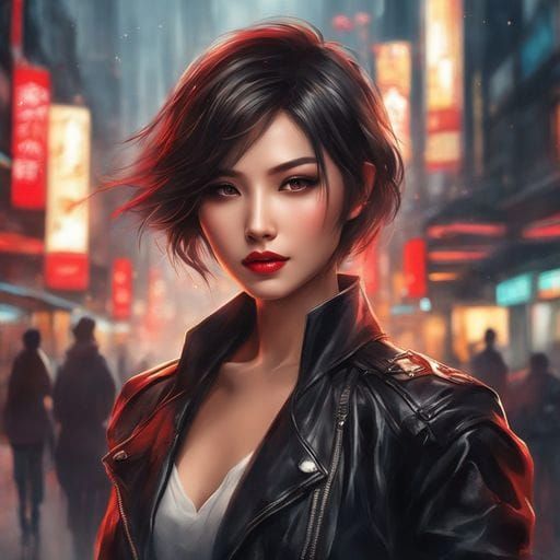 Modern Japanese Woman Portrait in Royo Style