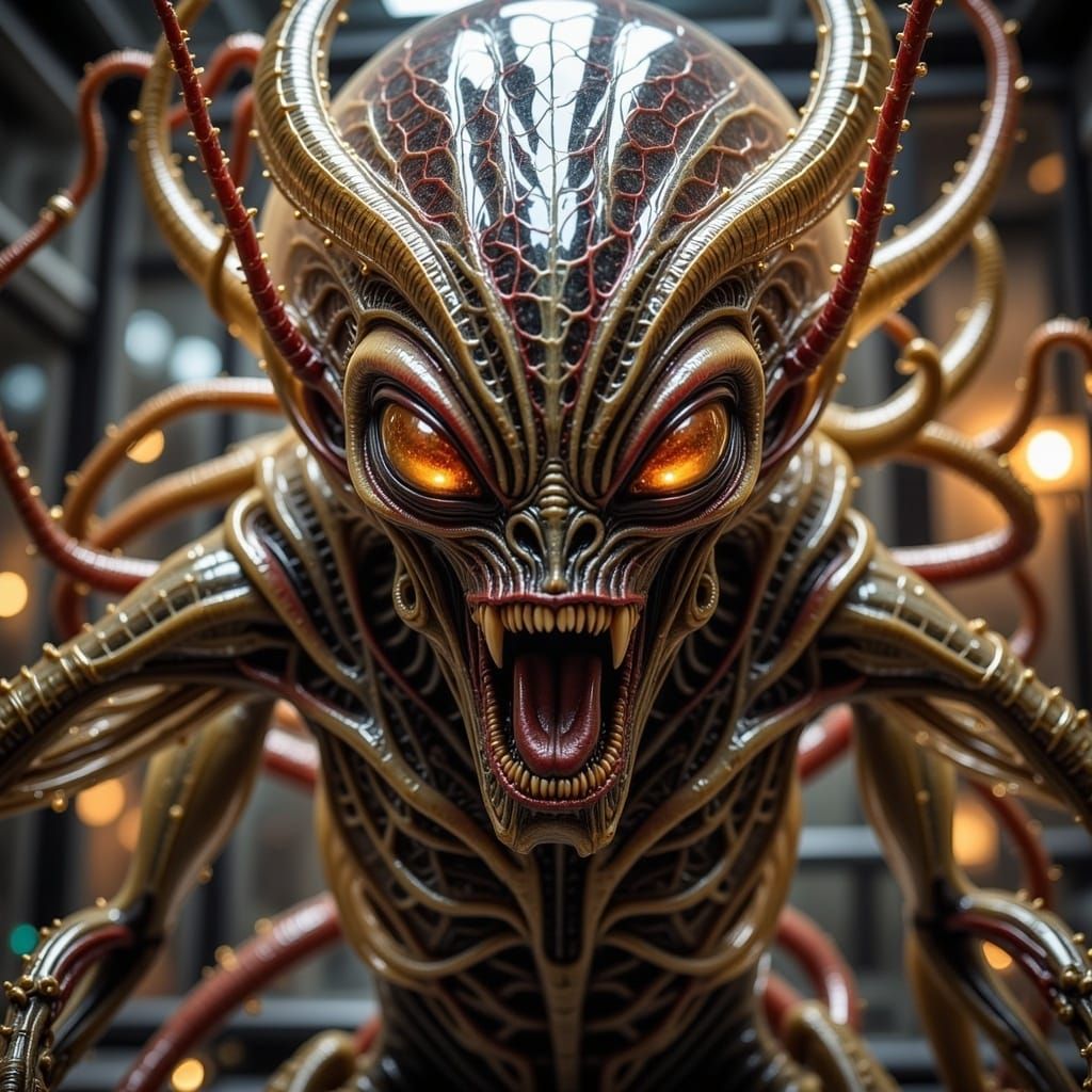 Dokkaebi Goblin with Golden Club and Alien Carapace