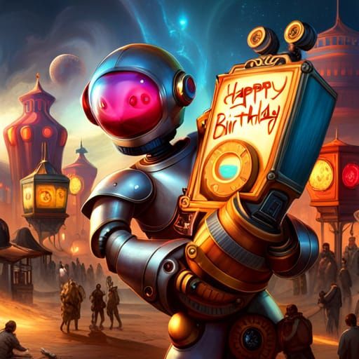 Laughing Robot at Worlds Fair: Fantasycore Artwork