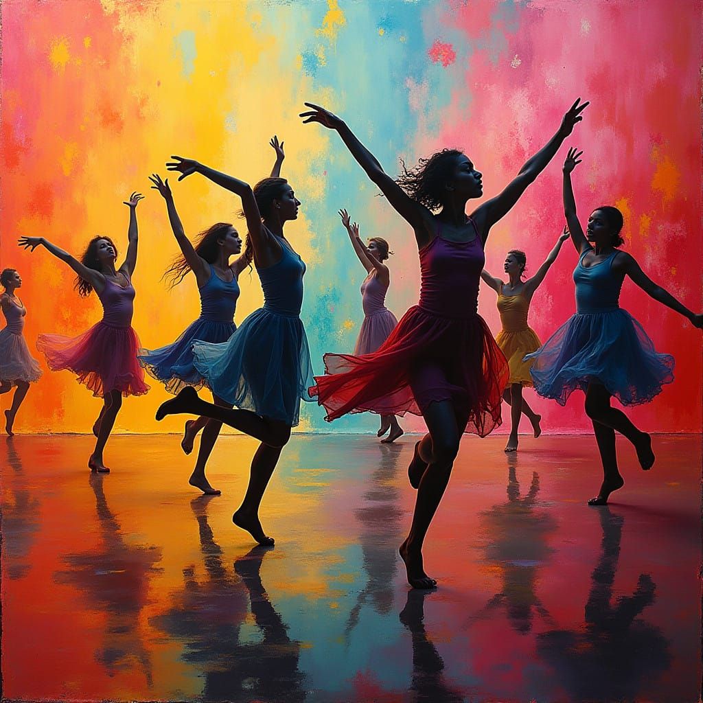 Dazzling Dancers in Abstract Artistic Motion