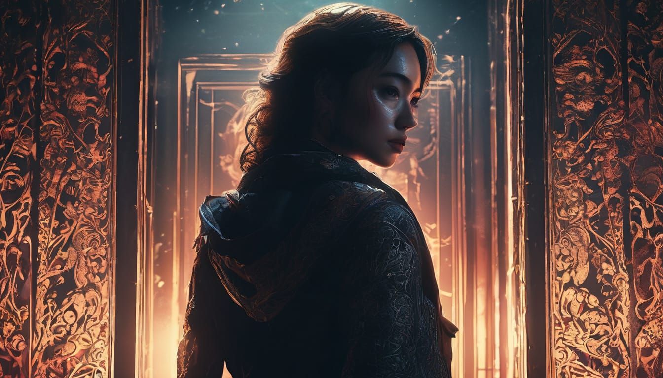 Mysterious Femme Fatale in Dramatic Lighting