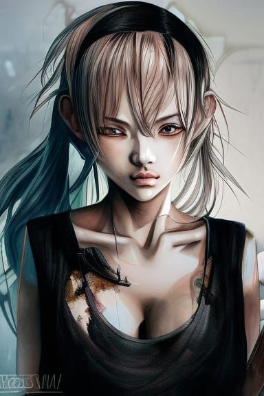 Stunning Vietcong Woman in Hyperrealistic Watercolour Style