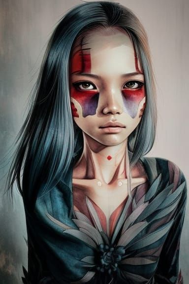 Stunning Vietcong Watercolour Illustration in Anime Style