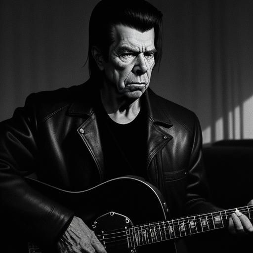 Film Noir Guitarist in Smoky Club