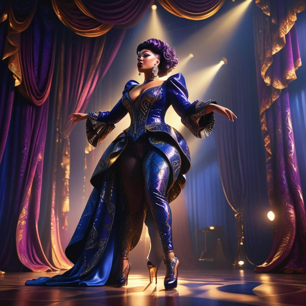 Curvy Singer's Dramatic Stage Performance