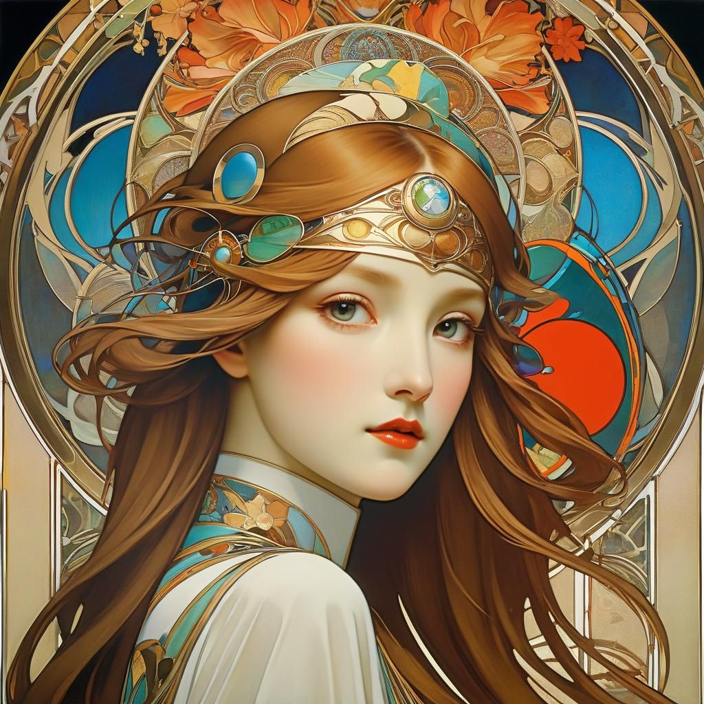 Art Nouveau Montage of Abstract Figures