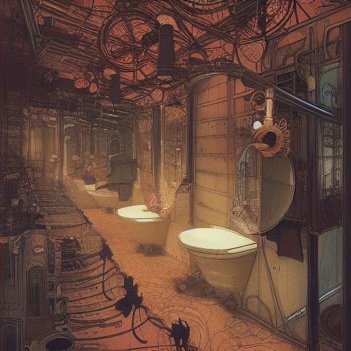 Steampunk Rest Stop: Intricate Matte Painting