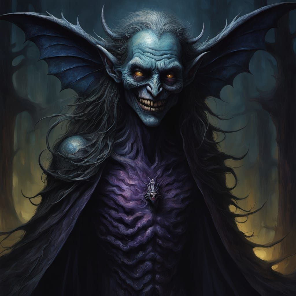 Grotesque Wood Sprite with Dark Aura