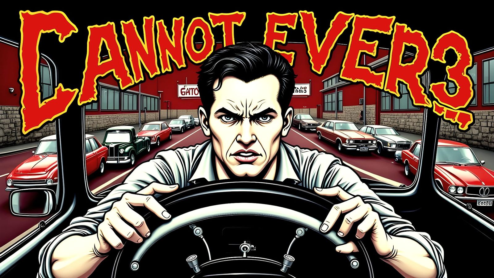 Illustration Featuring the Words CANNOT EVEN DRIVE