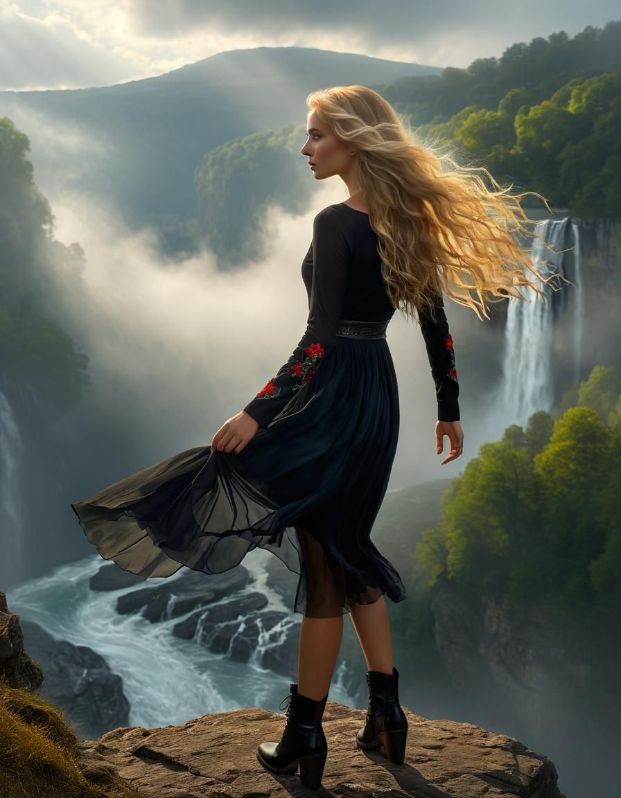 Romanesque Woman in Chiaroscuro Oil Painting