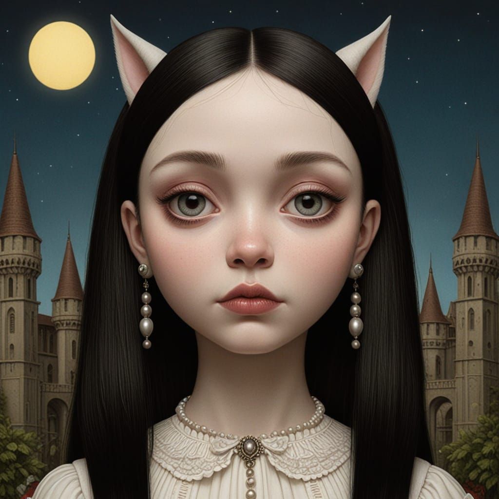 Surreal Gothic Art of Emo Cartoons in a Whimsical Style