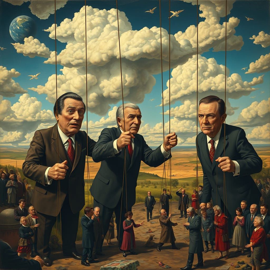 Political Puppeteers in Surreal Dreamscape