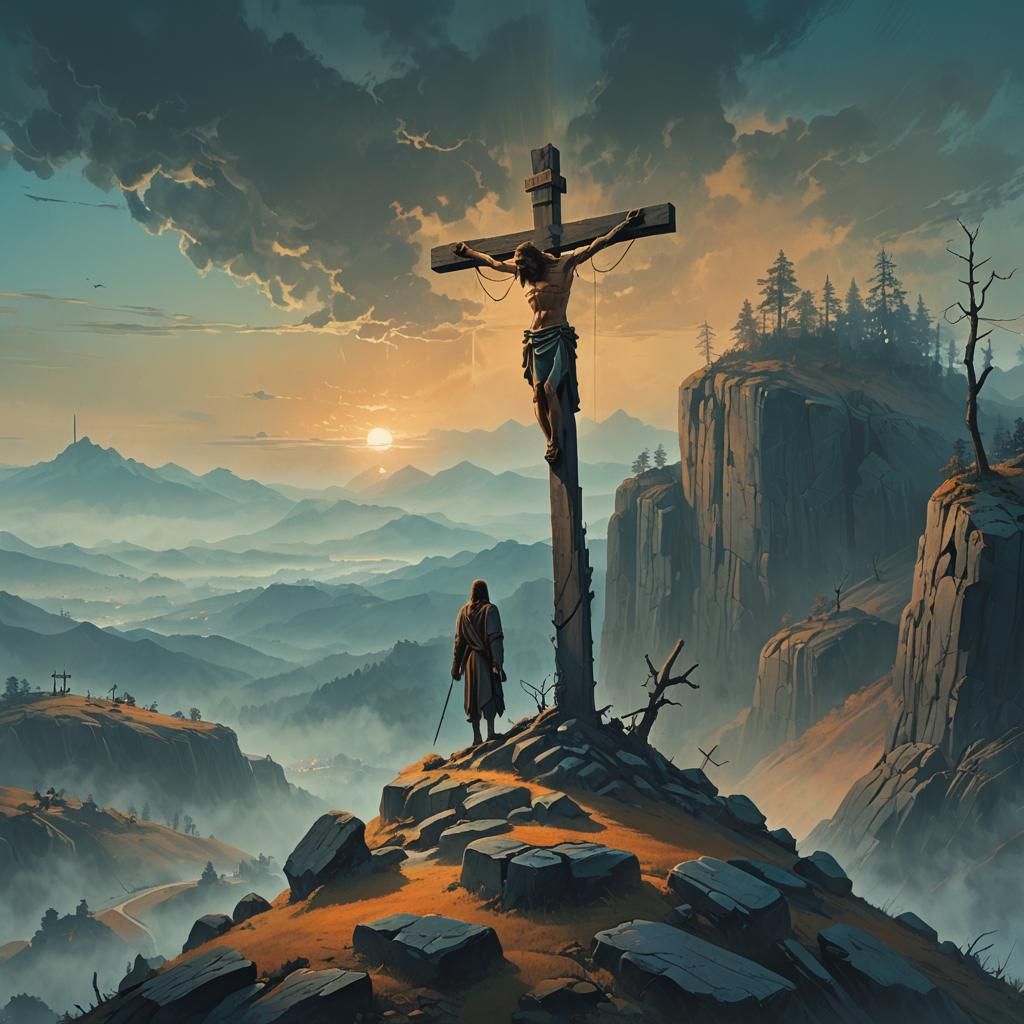 Jesus on the Cross: Fantasy Concept Art