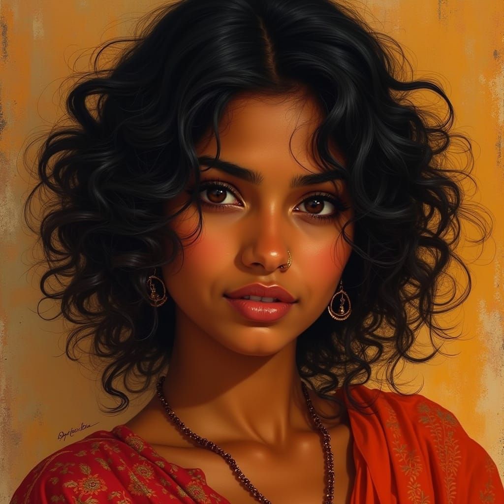 Indian Beauty in Vibrant Earth Tones