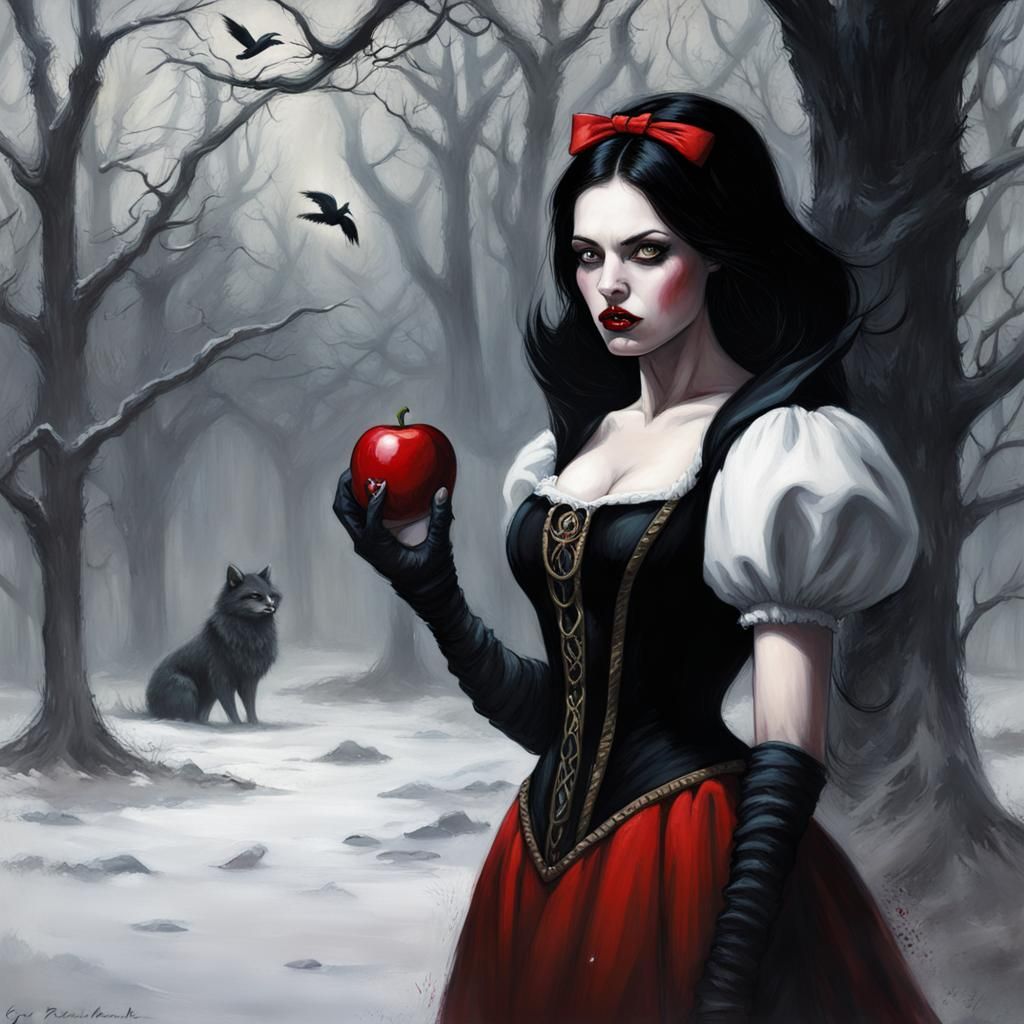 Sinister Gothic Snow White Illustration