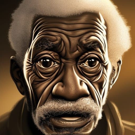 Detailed Portrait of a 100-Year-Old Man