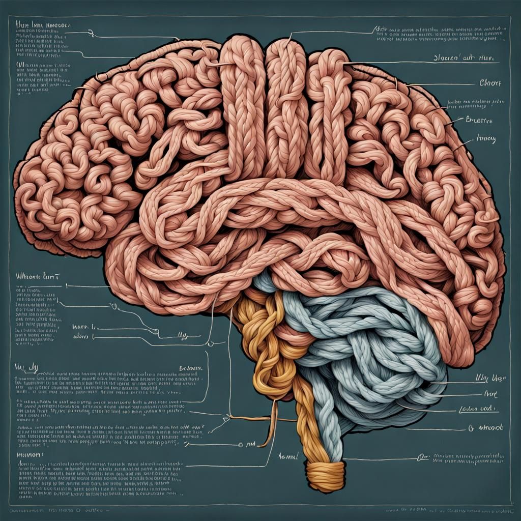 Brain in Knots: Yarn and Fiber Art Illustration