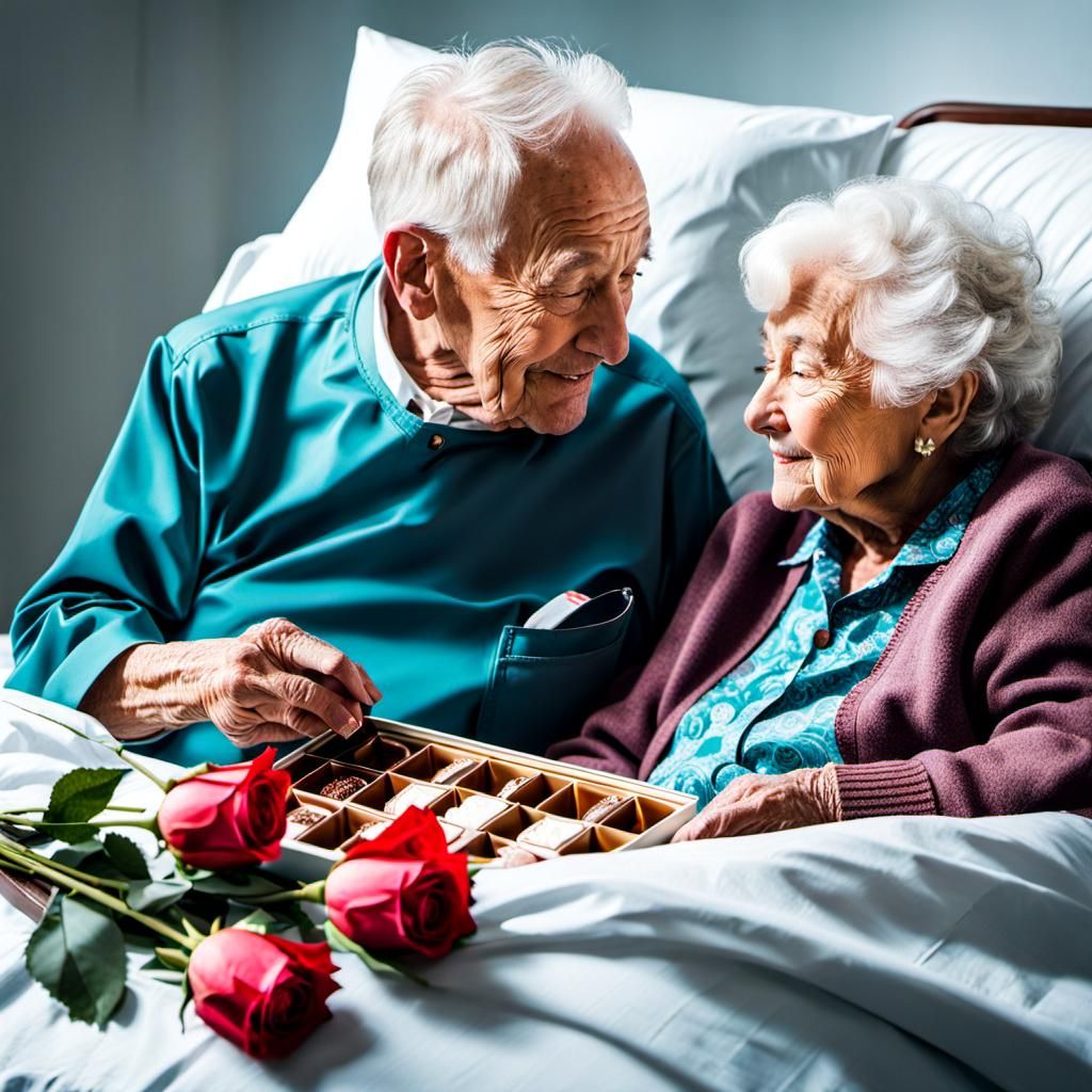 Grandpa Gives Roses in Hospital, CG Society Style