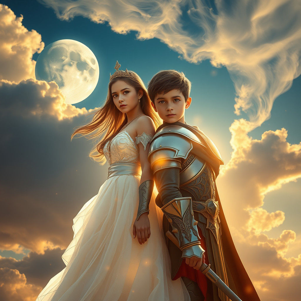 Celestial Princess and Solar Warrior in Digital Art