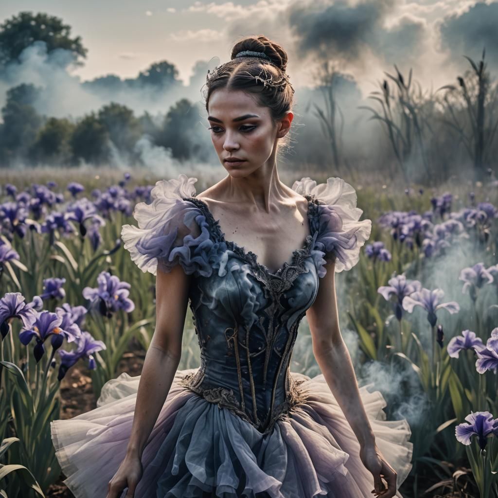 Smokey Ballerina in Futuristic Iris Field