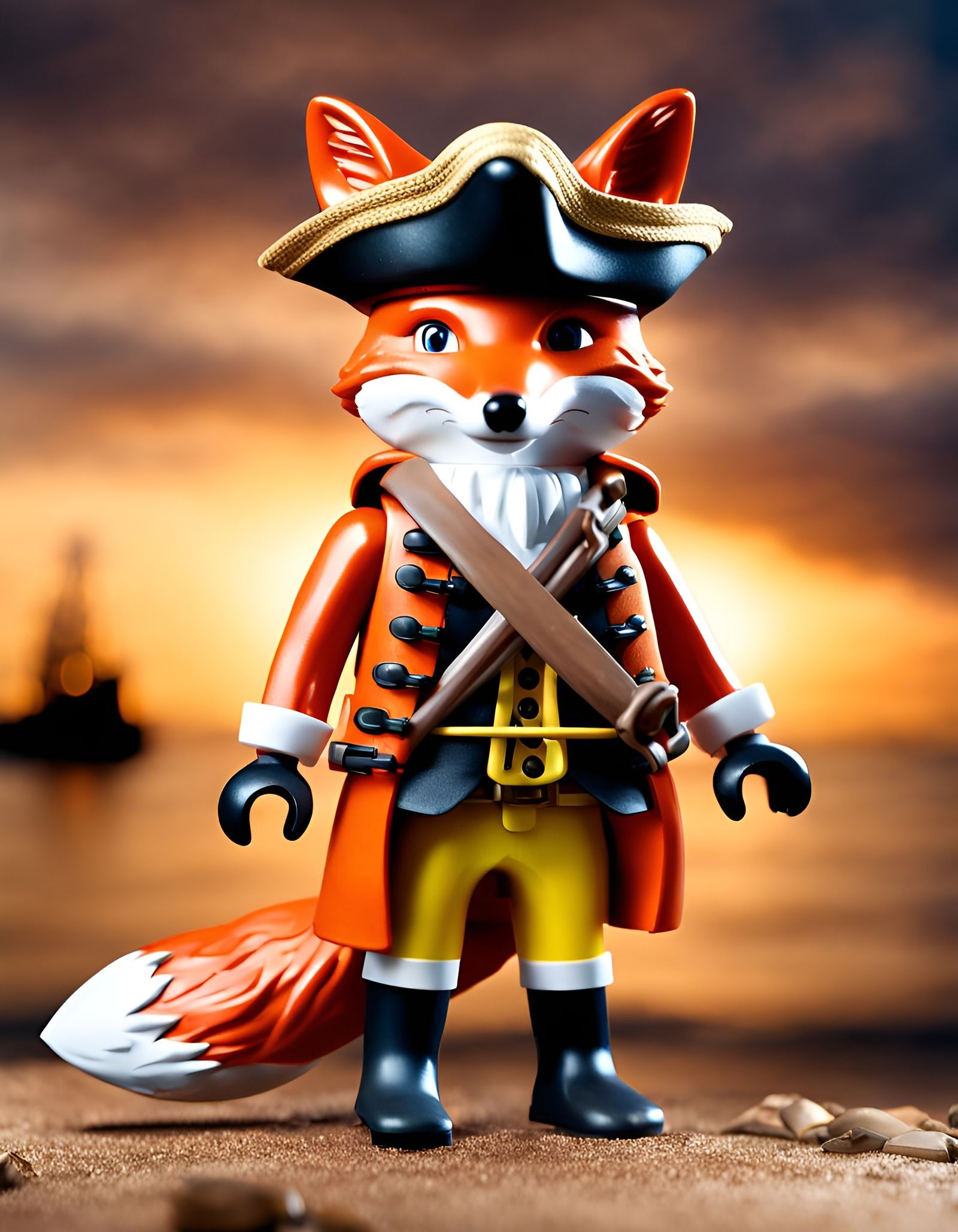 Playmobil Fox Pirate minifigure.