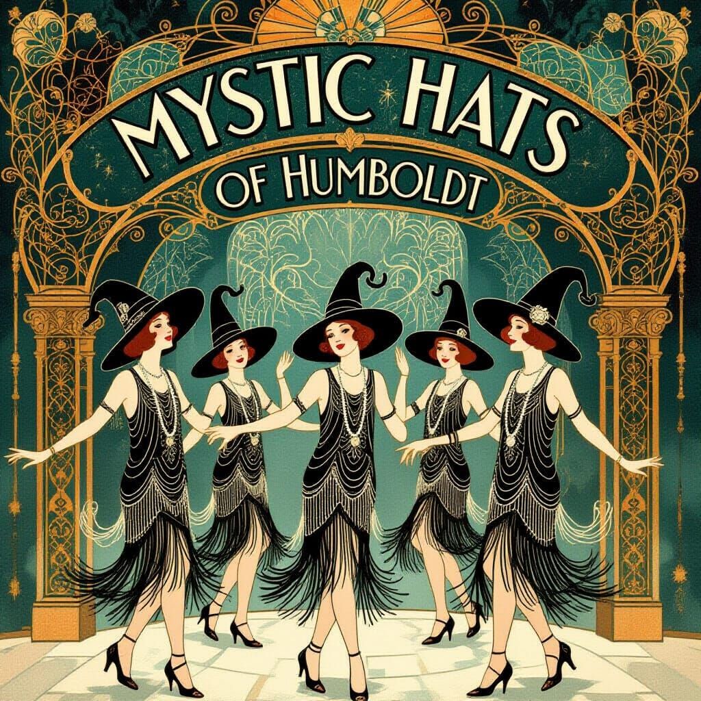 Art Deco Dancers with Mystic Hats