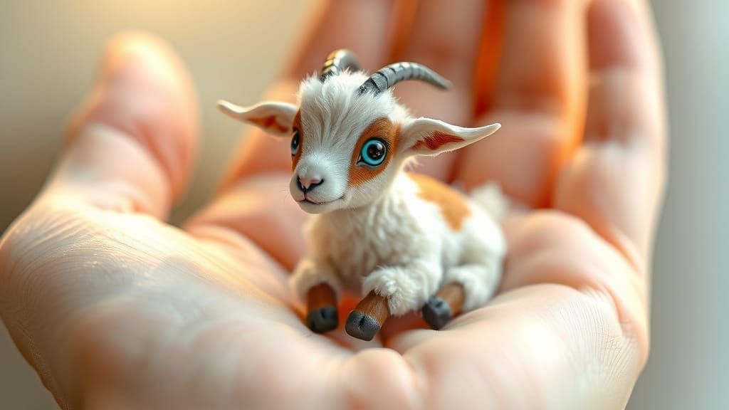 Ethereal Nano Goat in a Gentle Hand