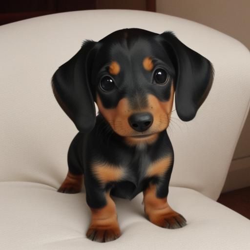 Adorable Dachshund Portrait Generated by AI