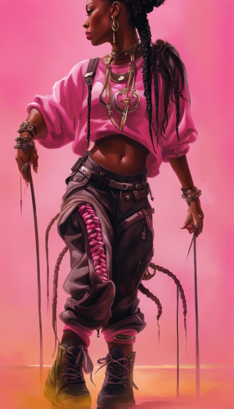 90s Hip-Hop Fashion Digital Illustration