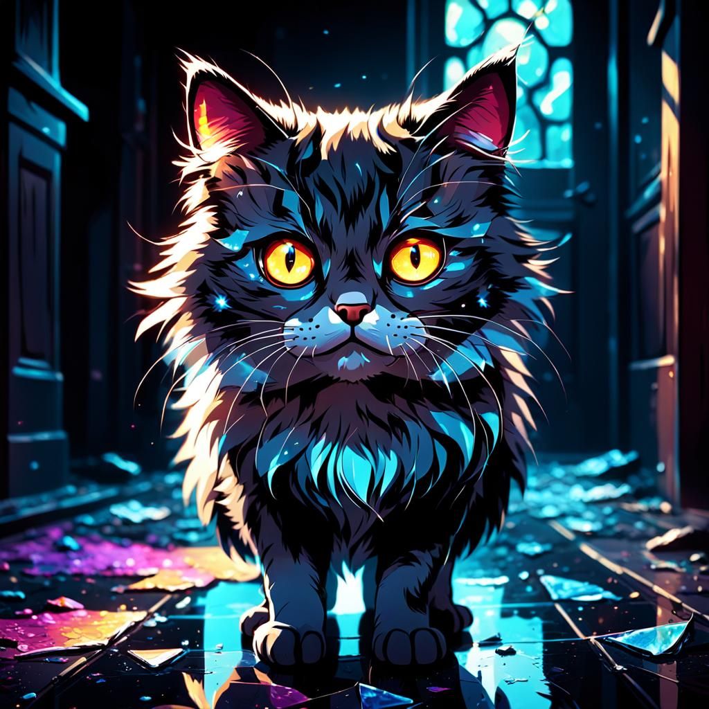 Adorable Moe Cat Portraits in Anime Art Style