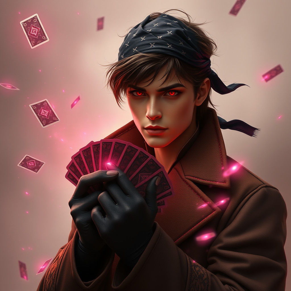Gambit with Mystical Cards in Dreamy Fantasy Art