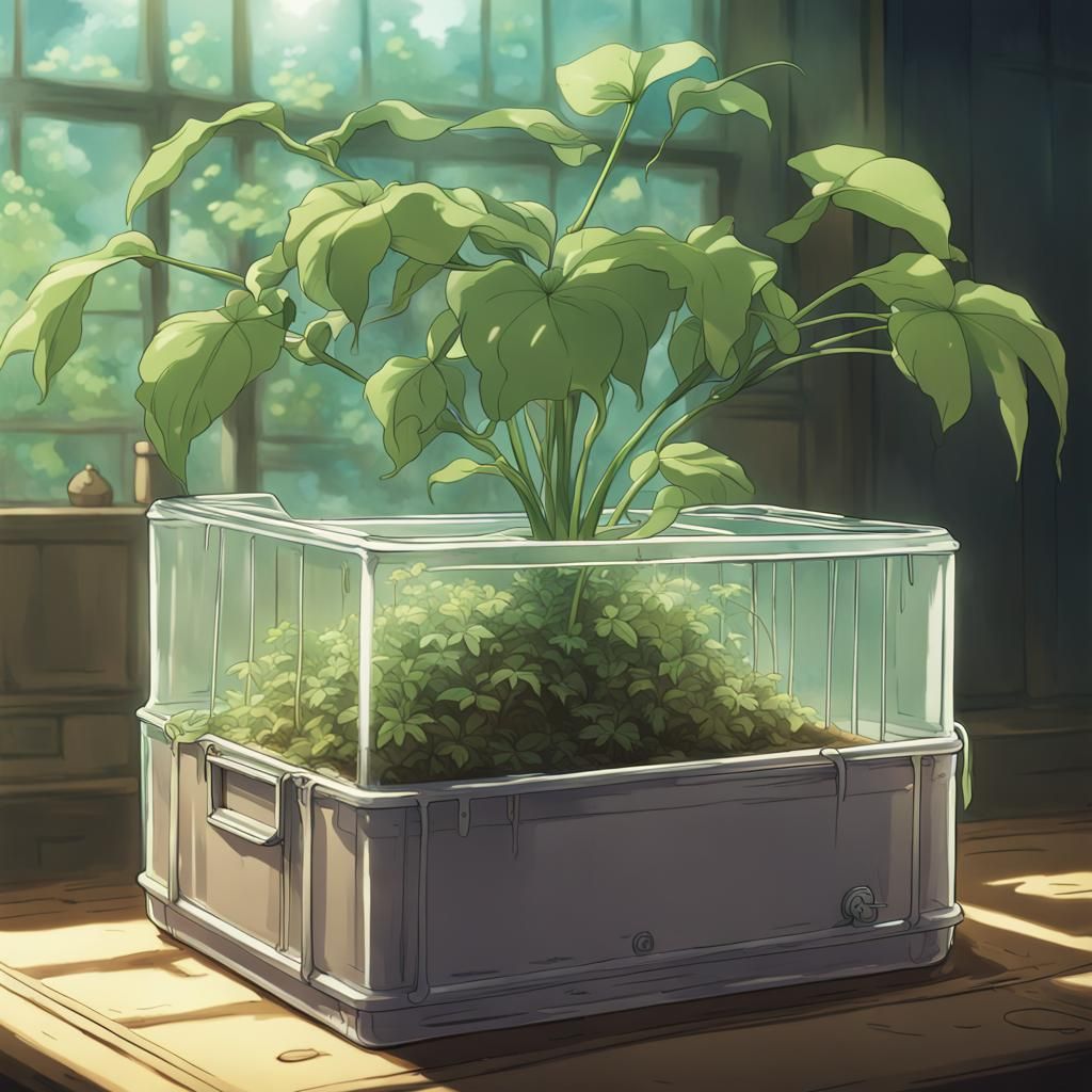 Plant Sprouts from Box: Studio Ghibli Anime
