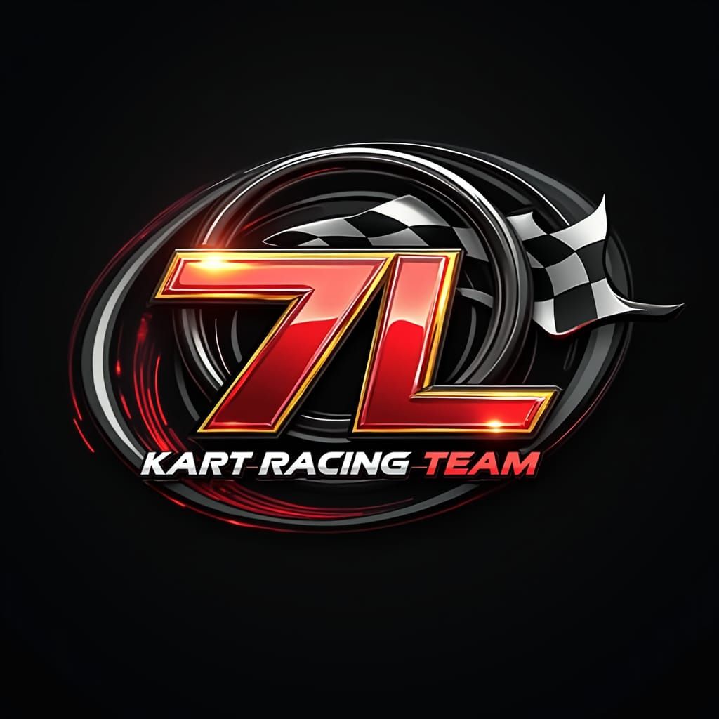 Kart Racing Team 7L Logo: Dynamic Metallic Design