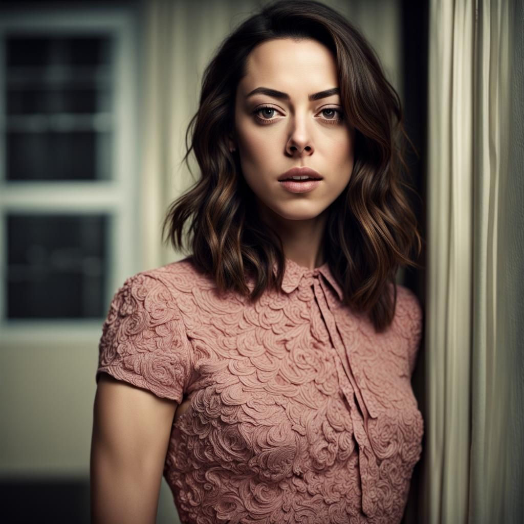 Hyperrealistic Portrait of Aubrey Plaza in High Definition