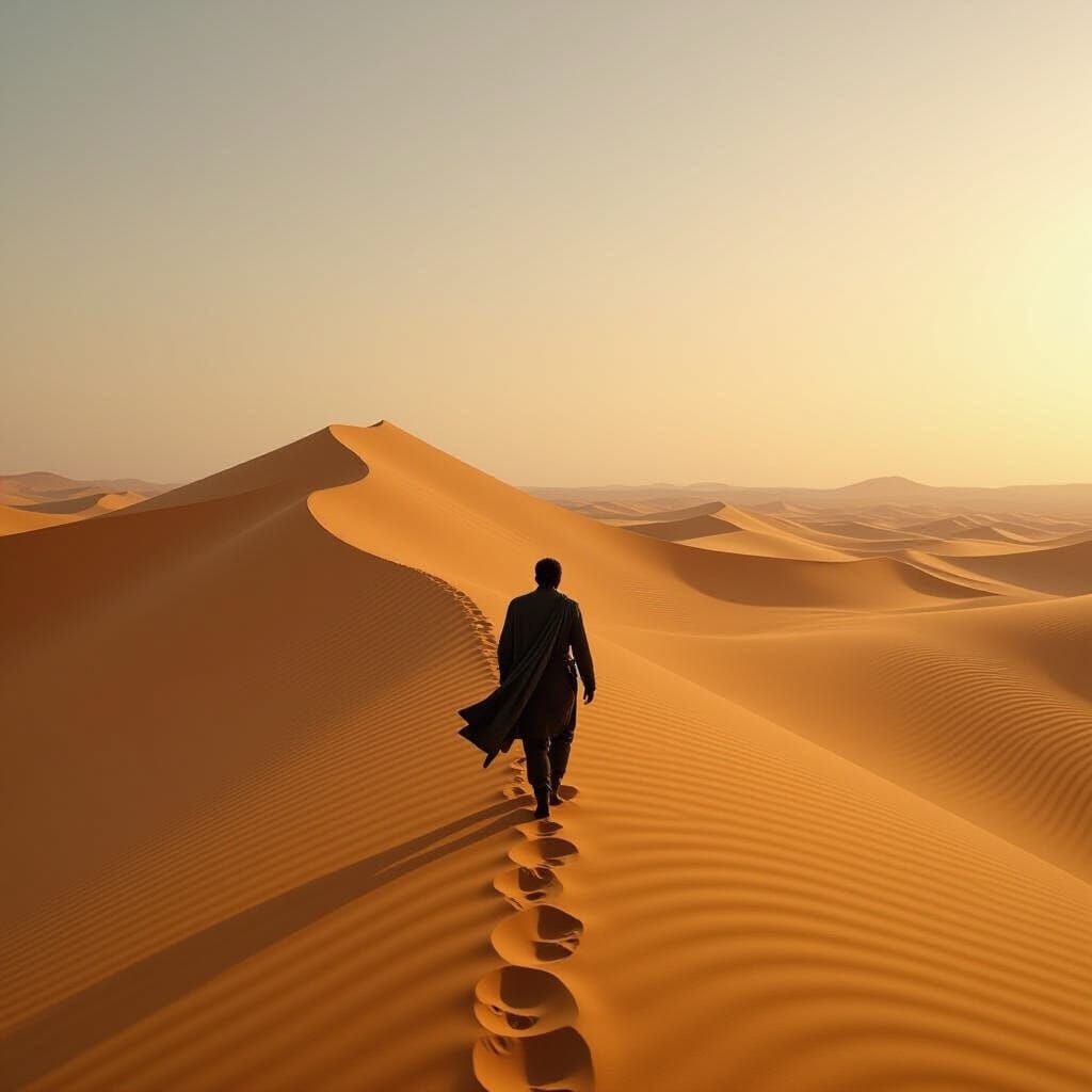 Fremen Sand Dune Walker in Cinematic Landscape