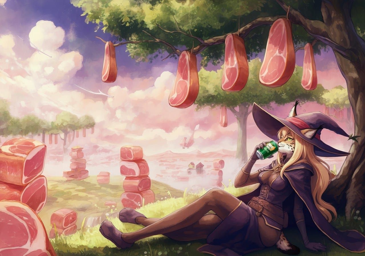 Ham World: Lynx Witch in Digital Art Style