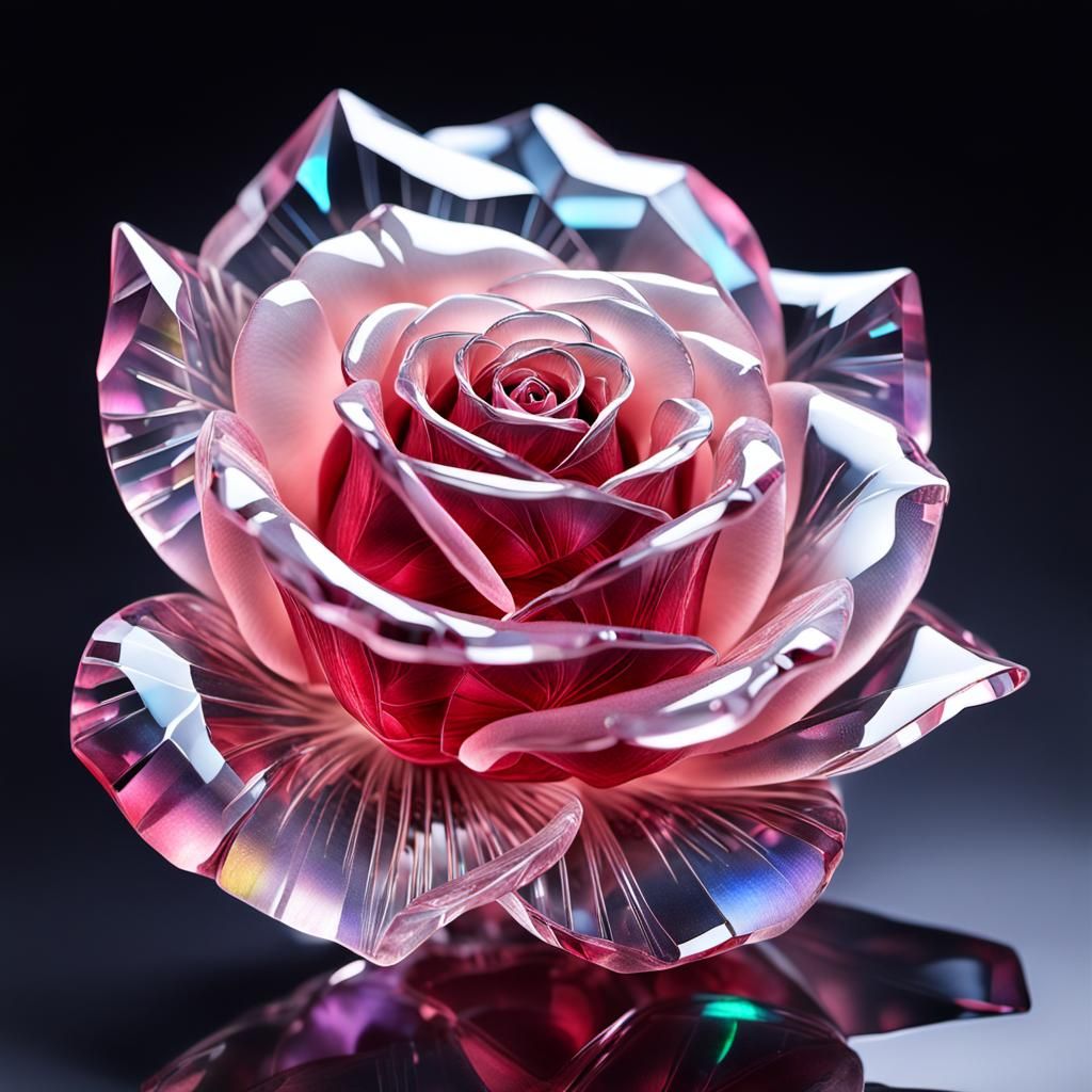 Crystal Rose with Opal Details