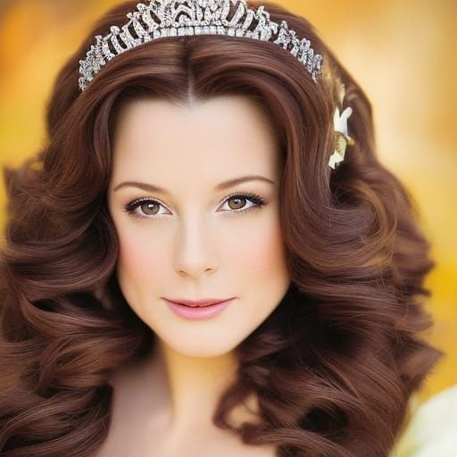 Princess Belle Portrait in Maximalist Splash Art Style